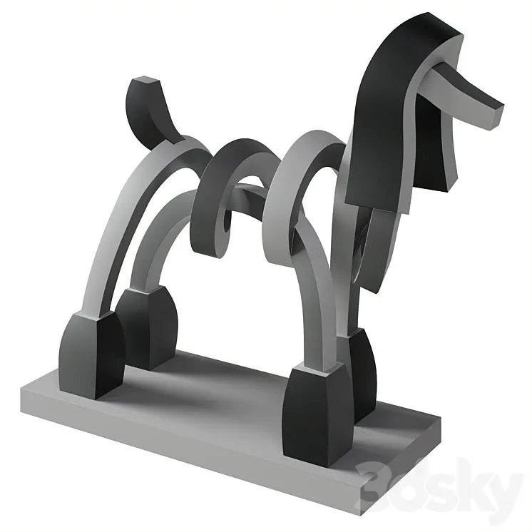 Silver Poodle Statue 3D Model Free Download