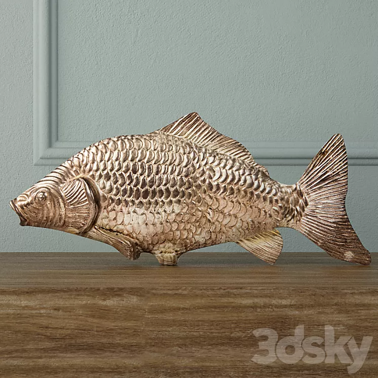 Silvered Fish Decoration 3D Model Silvered Fish Decoration 3D Model