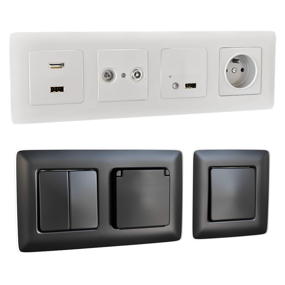 Simon  – Sockets and switches Simon 82/2 Detail 3D Model