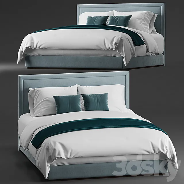 Simple bed for hotel guest room 3DModel Simple bed for hotel guest room 3DModel