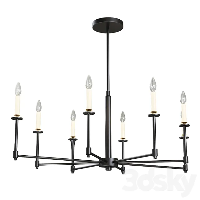 Simple stem chandelier 3D Model