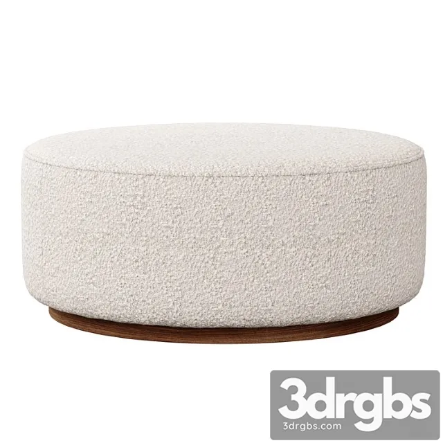 Sinclair large round boucle ottoman whistler oyster suede by four hands Sinclair large round boucle ottoman whistler oyster suede by four hands