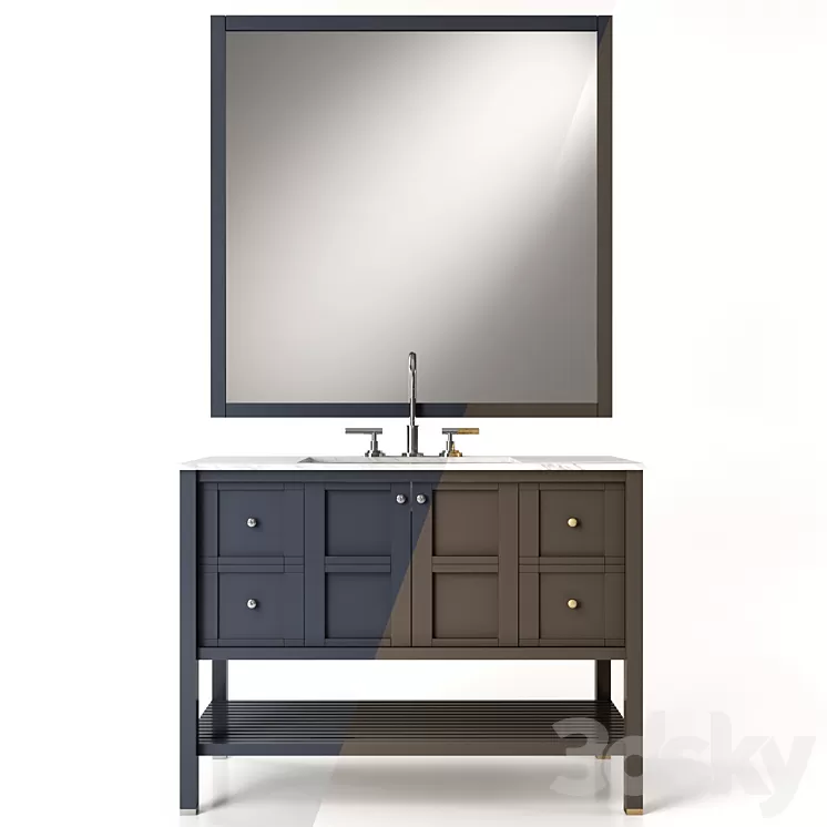 Single Bathroom Furniture 3D Model Single Bathroom Furniture 3D Model