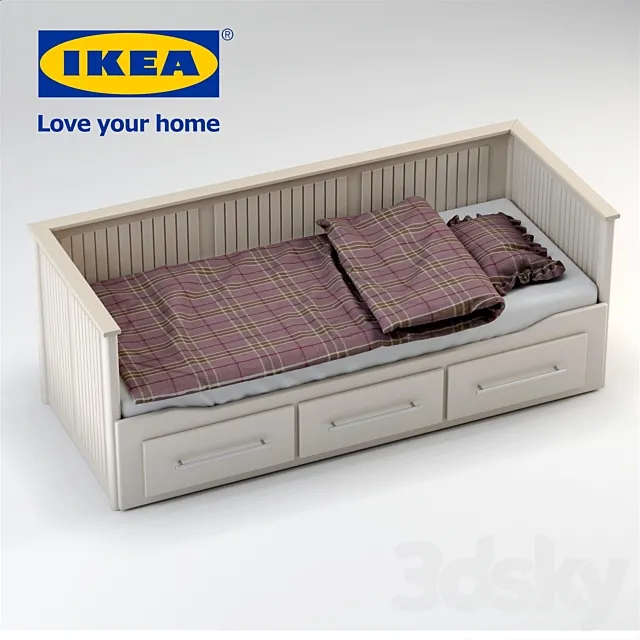 Single Bed IKEA HEMNES 3DModel Single Bed IKEA HEMNES 3DModel