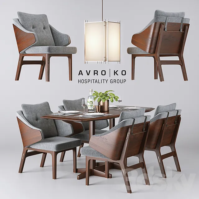 Single Thread Table And Chair – AvroKo 3DModel
