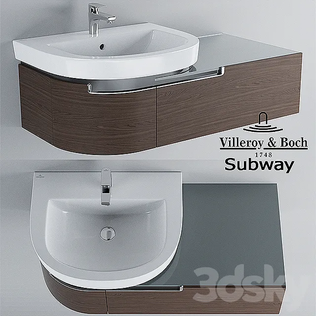 Sink and cabinet Villeroy & Boch Subway 3DModel Sink and cabinet Villeroy & Boch Subway 3DModel