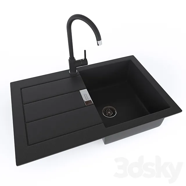 Sink and faucet Franke 3D Model Sink and faucet Franke 3D Model