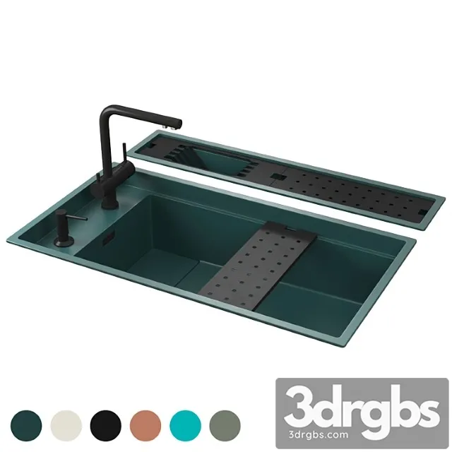 Sink And Faucet Omoikiri Kinaru About 86 U And 2 3D Model Download
