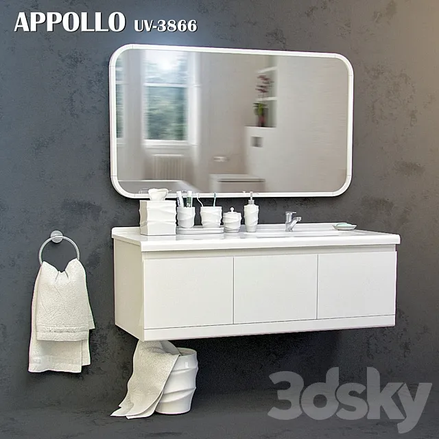 Sink and mirror APPOLLO UV-3866. 3DModel Sink and mirror APPOLLO UV-3866. 3DModel