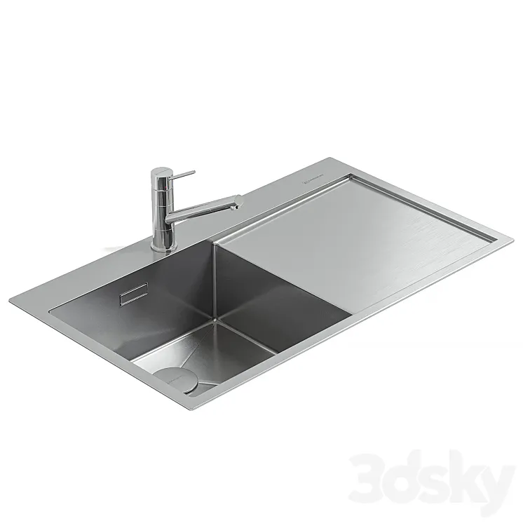 sink and mixer Omoikiri 2 3D Model Free Download