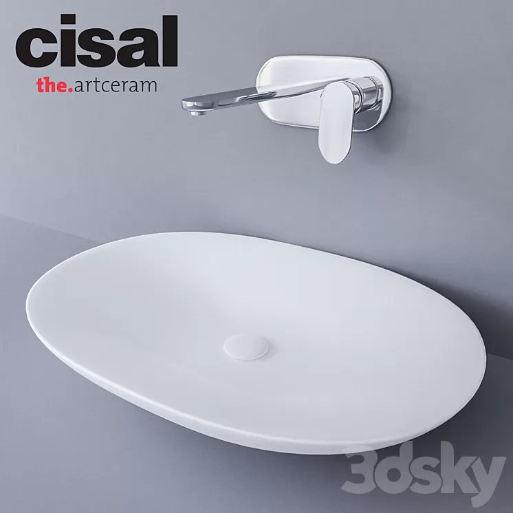 Sink Artceram La Fontana and Cisal LineaViva 3D Model