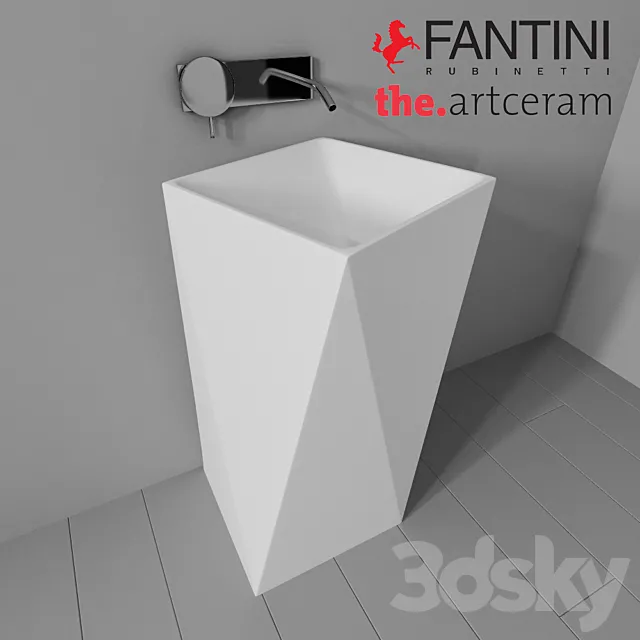 Sink Artceram Sharp and Fantini Rubinetti Colibri 3DModel Sink Artceram Sharp and Fantini Rubinetti Colibri 3DModel