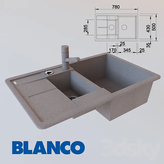Sink Blanco metra 6s compact 3DModel Sink Blanco metra 6s compact 3DModel