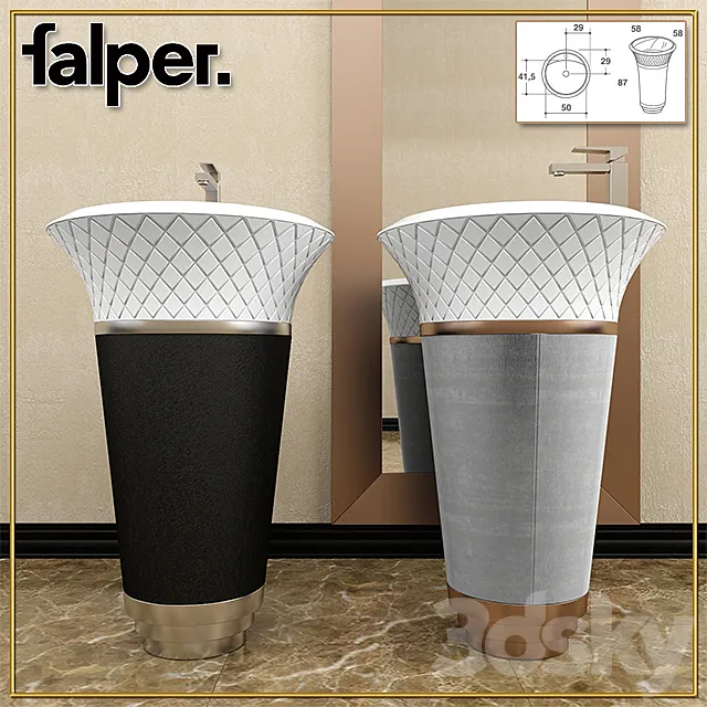 Sink FALPE collection George 3D Model Sink FALPE collection George 3D Model