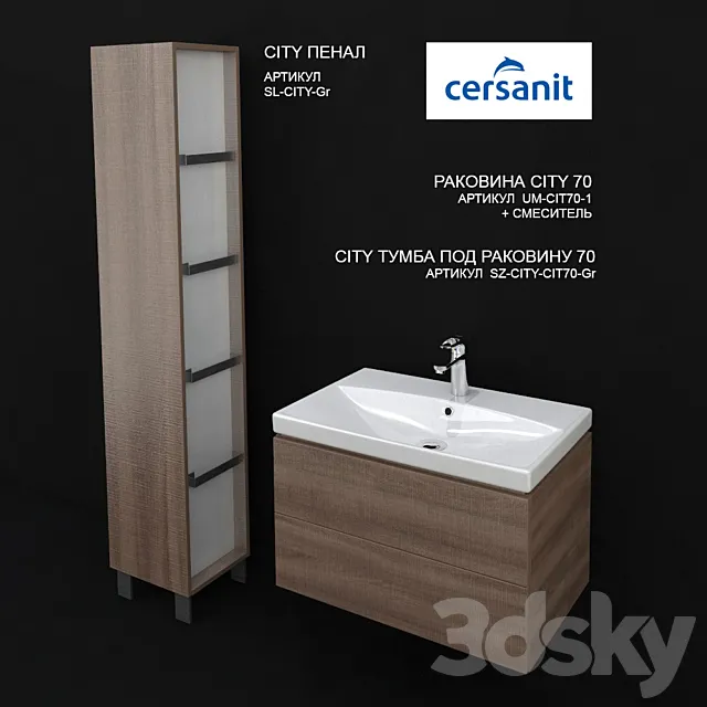 SINK + Foam Sersanit CITY 3D Model SINK + Foam Sersanit CITY 3D Model