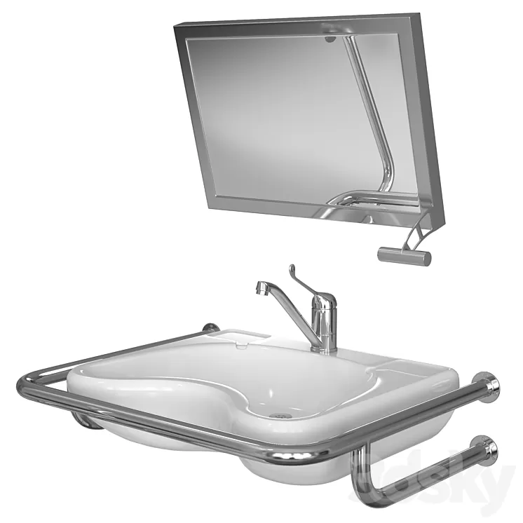 Sink for people with disabilities 3D Model Sink for people with disabilities 3D Model