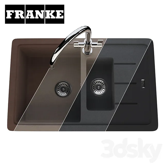 Sink Franke Basis BFG 651-78 – 8 colors 3D Model Sink Franke Basis BFG 651-78 – 8 colors 3D Model