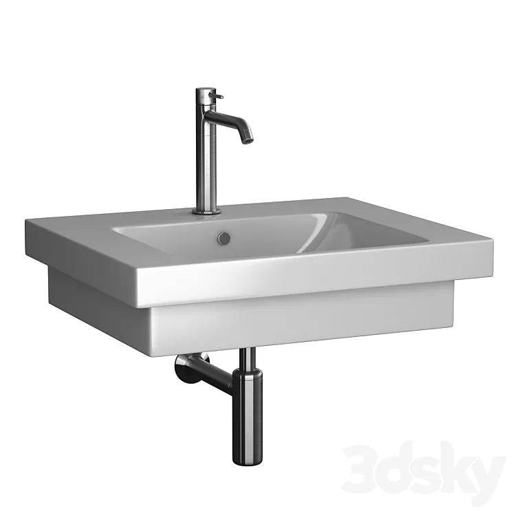 sink Jacob Delafon Odeon up 2 & Rexa design faucet 3D Model sink Jacob Delafon Odeon up 2 & Rexa design faucet 3D Model