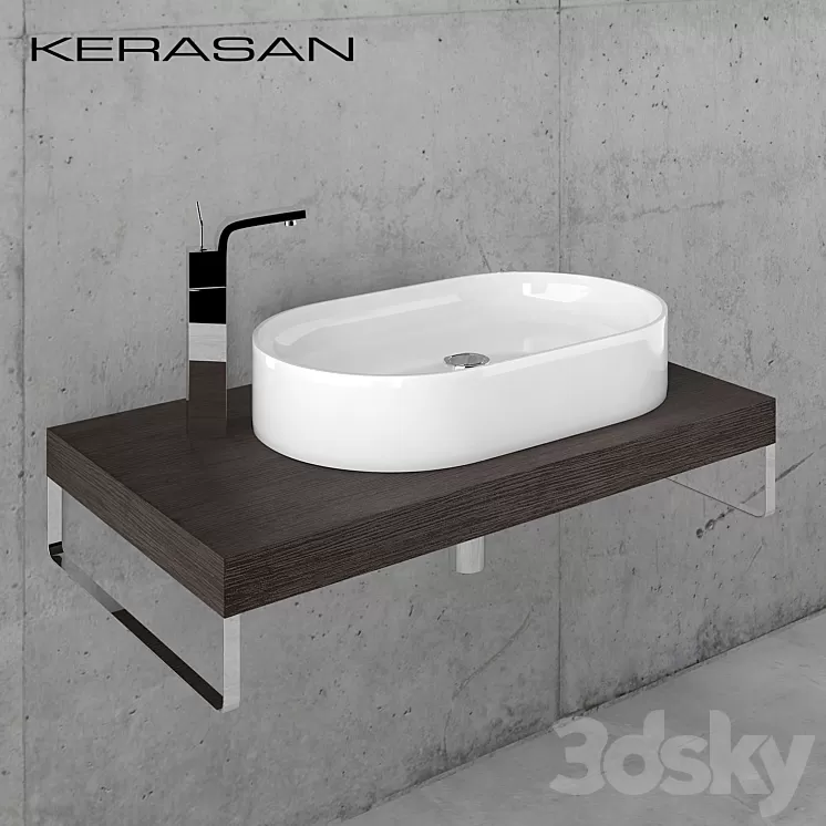 Sink Kerasan Ciotola with worktop 3D Model