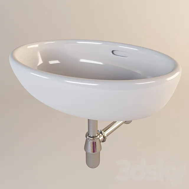 Sink Laufen Pro and Sifon Hansgrohe 52053000 3DModel Sink Laufen Pro and Sifon Hansgrohe 52053000 3DModel