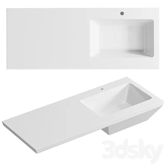 Sink Madera Kamilla 120 R 4627173210010 for washing machine White 3D Model Sink Madera Kamilla 120 R 4627173210010 for washing machine White 3D Model