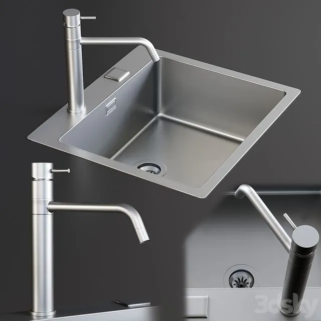 Sink Mira Mixer Inox 3D Model
