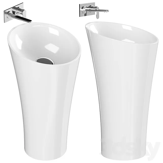 sink NS Bath NSF-50000 floor-mounted cast marble 3D Model sink NS Bath NSF-50000 floor-mounted cast marble 3D Model