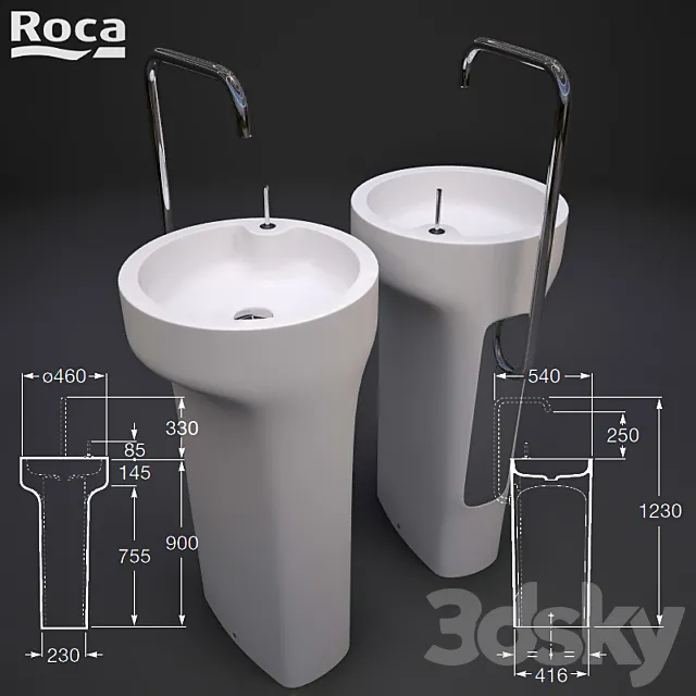 Sink Roca Amberes 3D Model Sink Roca Amberes 3D Model