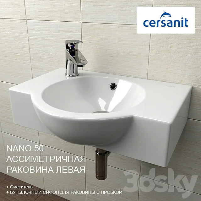 SINK Sersanit NANO 50 3D Model SINK Sersanit NANO 50 3D Model