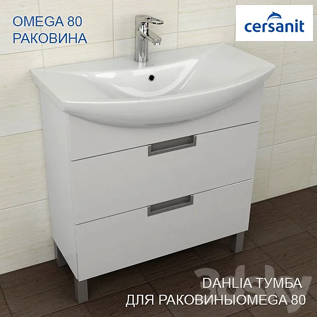 SINK Sersanit OMEGA 80 + Stand 3DModel SINK Sersanit OMEGA 80 + Stand 3DModel