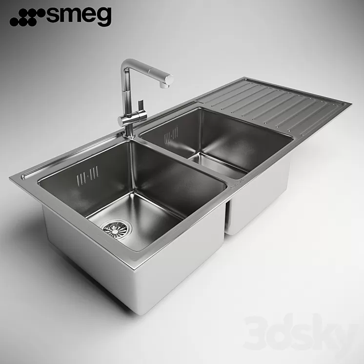 Sink Smeg LM116D 3D Model Sink Smeg LM116D 3D Model