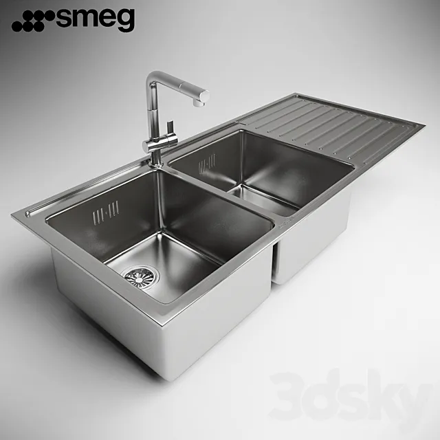 Sink Smeg LM116D 3DModel Sink Smeg LM116D 3DModel