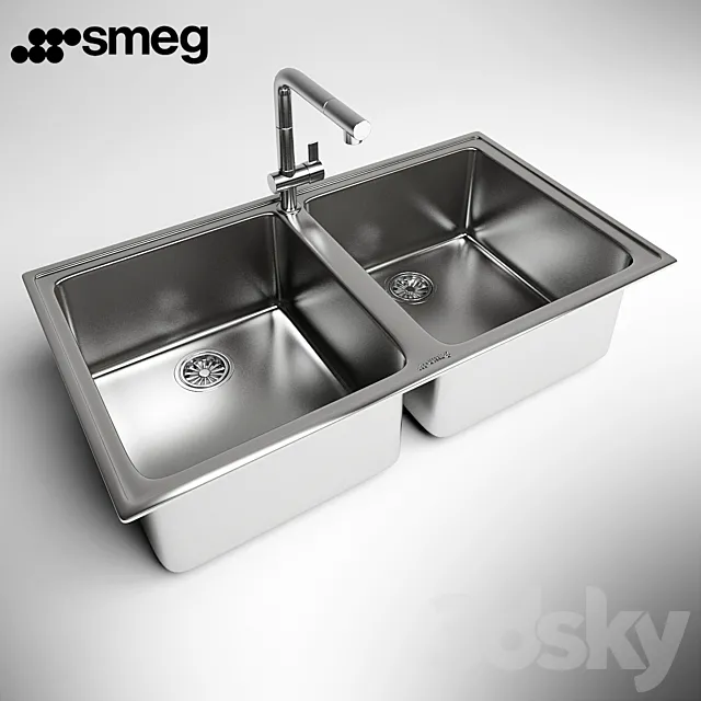 Sink Smeg LTS902-2 3D Model Sink Smeg LTS902-2 3D Model