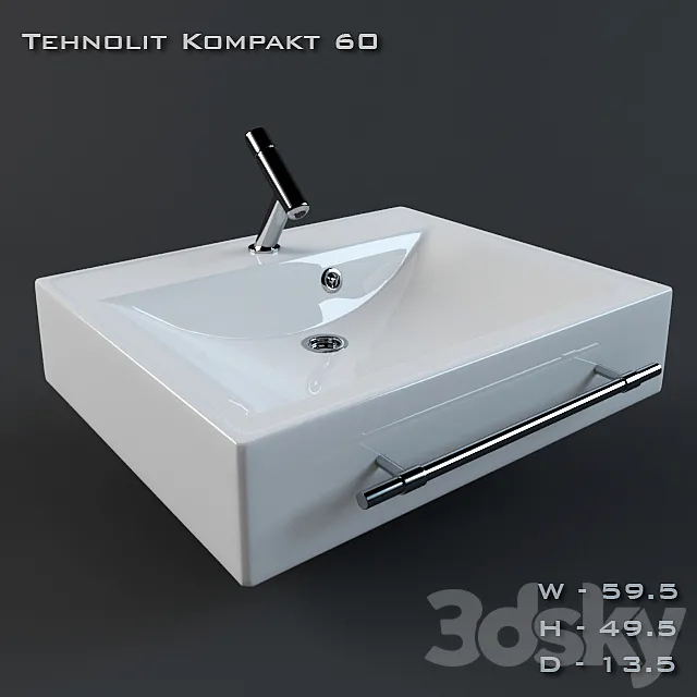 Sink Tehnolit Kompakt 60 cm 3DModel Sink Tehnolit Kompakt 60 cm 3DModel