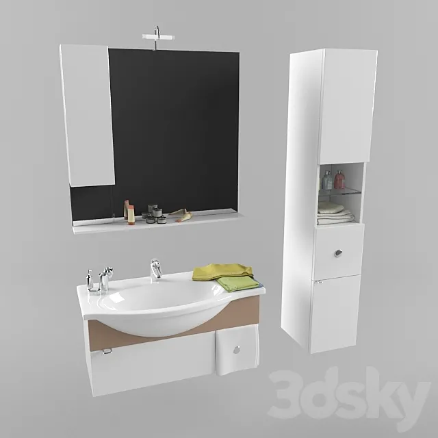 Sink with Cabinet 3D Model Sink with Cabinet 3D Model