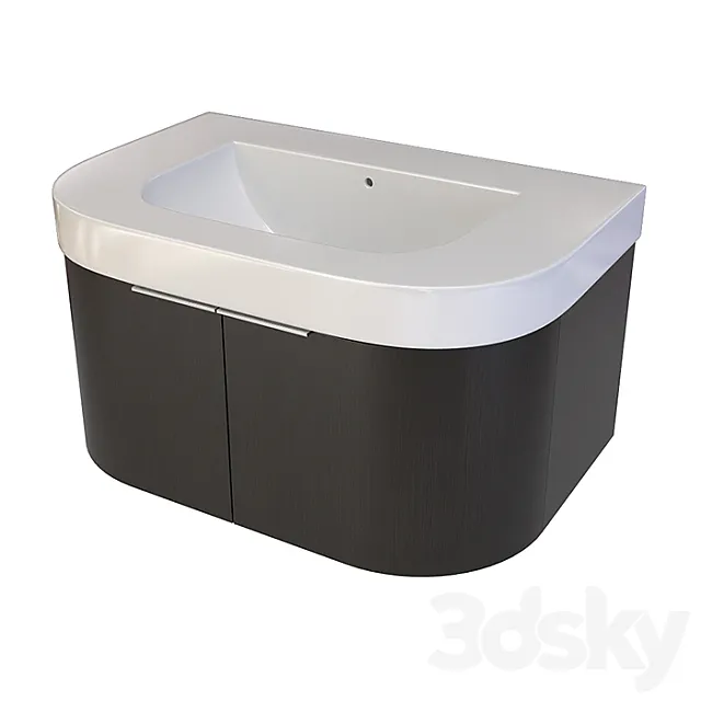 sink with pedestal Duravit Happy D 3D Model sink with pedestal Duravit Happy D 3D Model