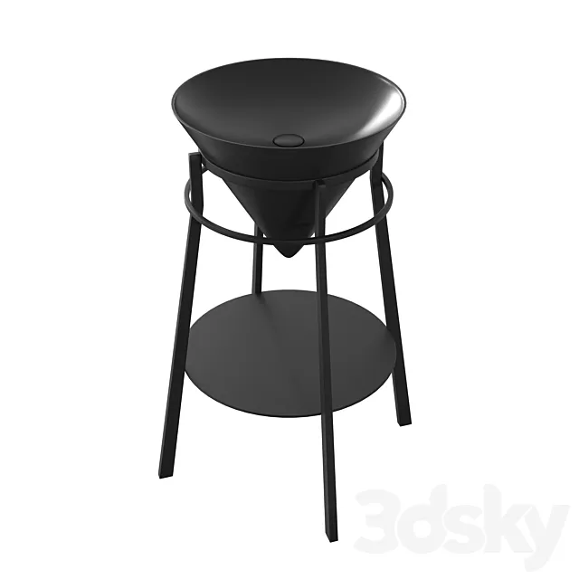 Sink with rim CO.WBI.44 \ BLK.M Kerama Marazzi 3D Model Sink with rim CO.WBI.44 \ BLK.M Kerama Marazzi 3D Model