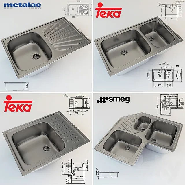 Sinks 3D Model Sinks 3D Model