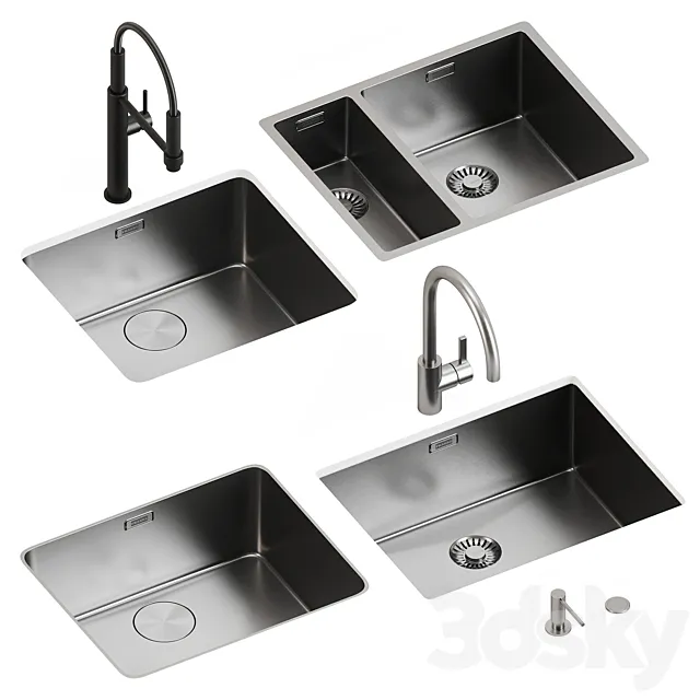 Sinks and faucets Franke 3DModel Sinks and faucets Franke 3DModel