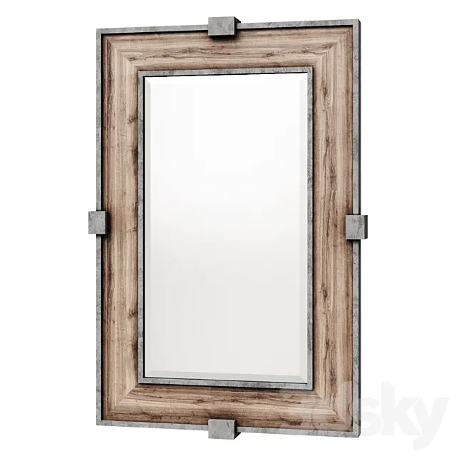 Siringo Weathered Wood Mirror 3D Model