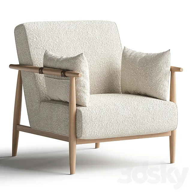 Sirolo oak armchair 3D Model Sirolo oak armchair 3D Model