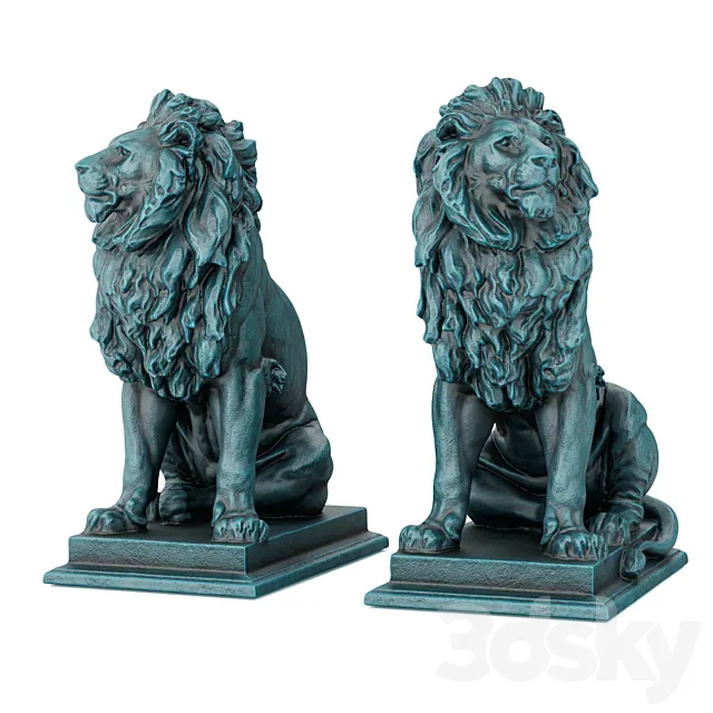 Sitting Lion sculpture 3DModel