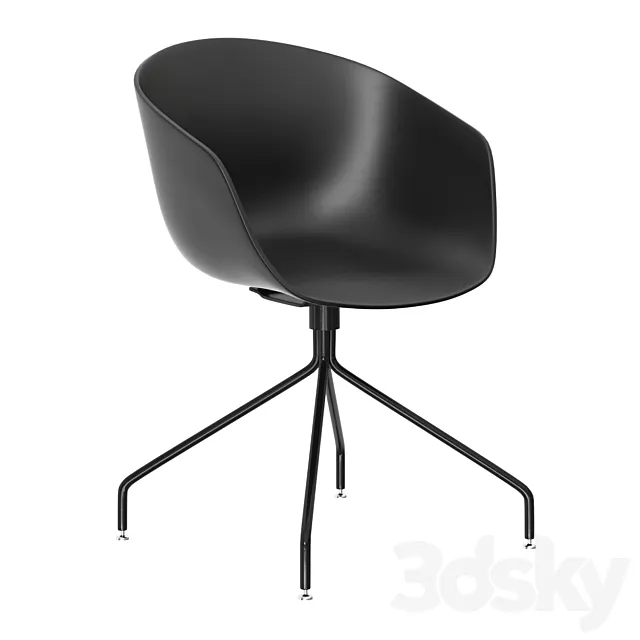 Siyah Plastik Chair 3D Model