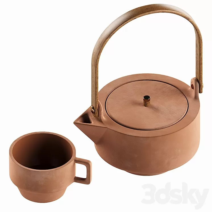 Skagerak Edge Teapot Set 3D Model