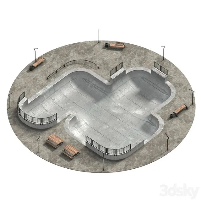 Skate park 2 3D Model Skate park 2 3D Model