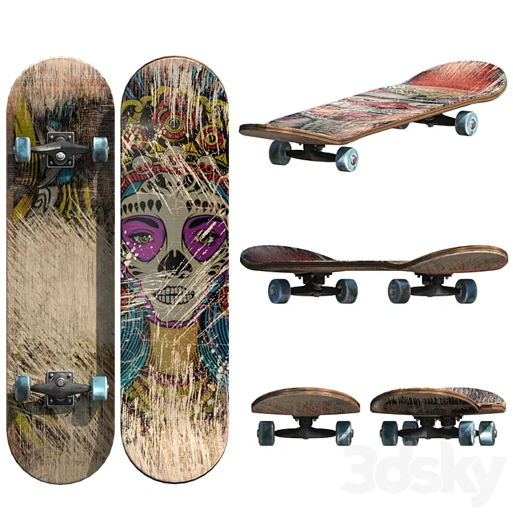 skateboard 3D Model Free Download