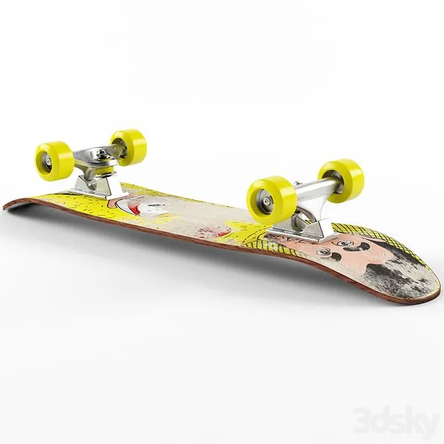 Skateboard (colorful) 3D Model