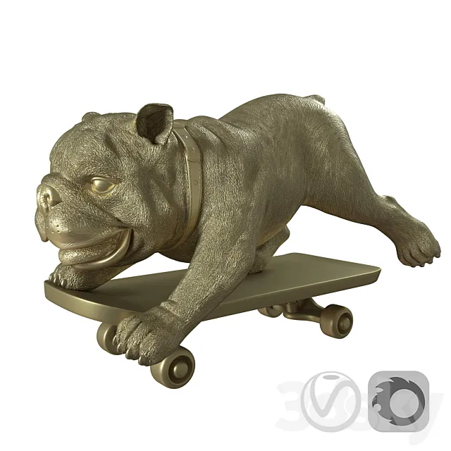 Skating dog sculpture by BoConcept 3DModel