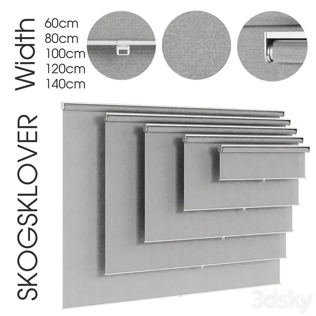 SKOGSKLÖVER. Roller blind.grey 3D Model SKOGSKLÖVER. Roller blind.grey 3D Model