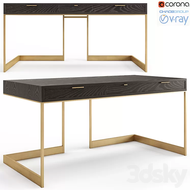 Skram Wshbone drawer desk 3D Model Skram Wshbone drawer desk 3D Model